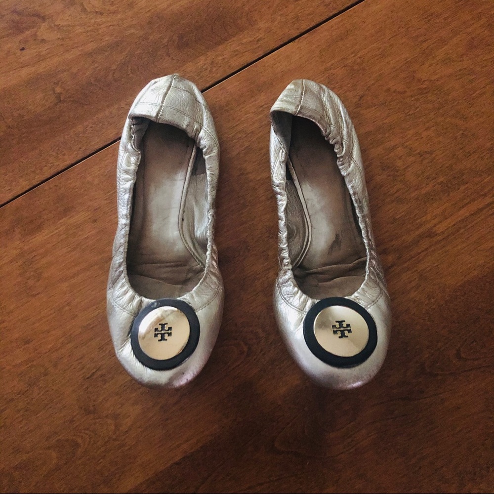 Tory Burch Gold Flats